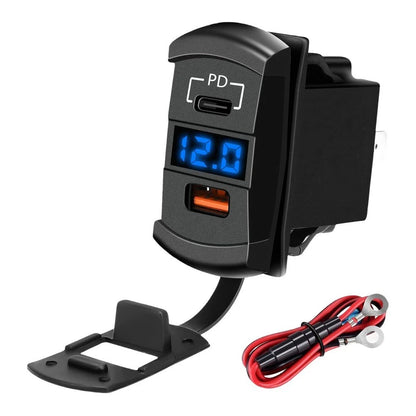 Dual USB Car Charger with Fast Charging and Digital Display Screen