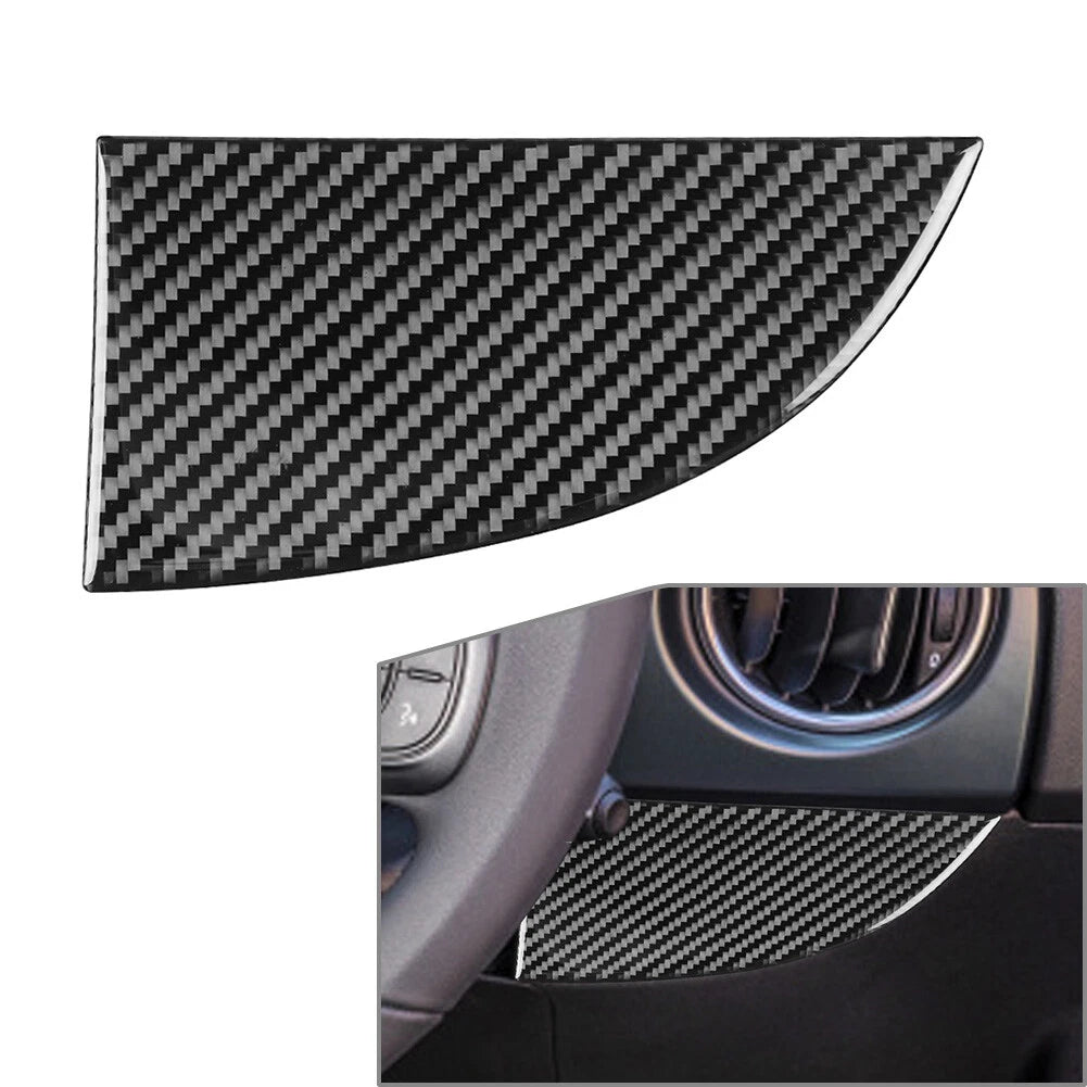 Carbon Fiber Below Driver Side Air Vent Panel Cover Trim for Fiat 500 (2012–2015)