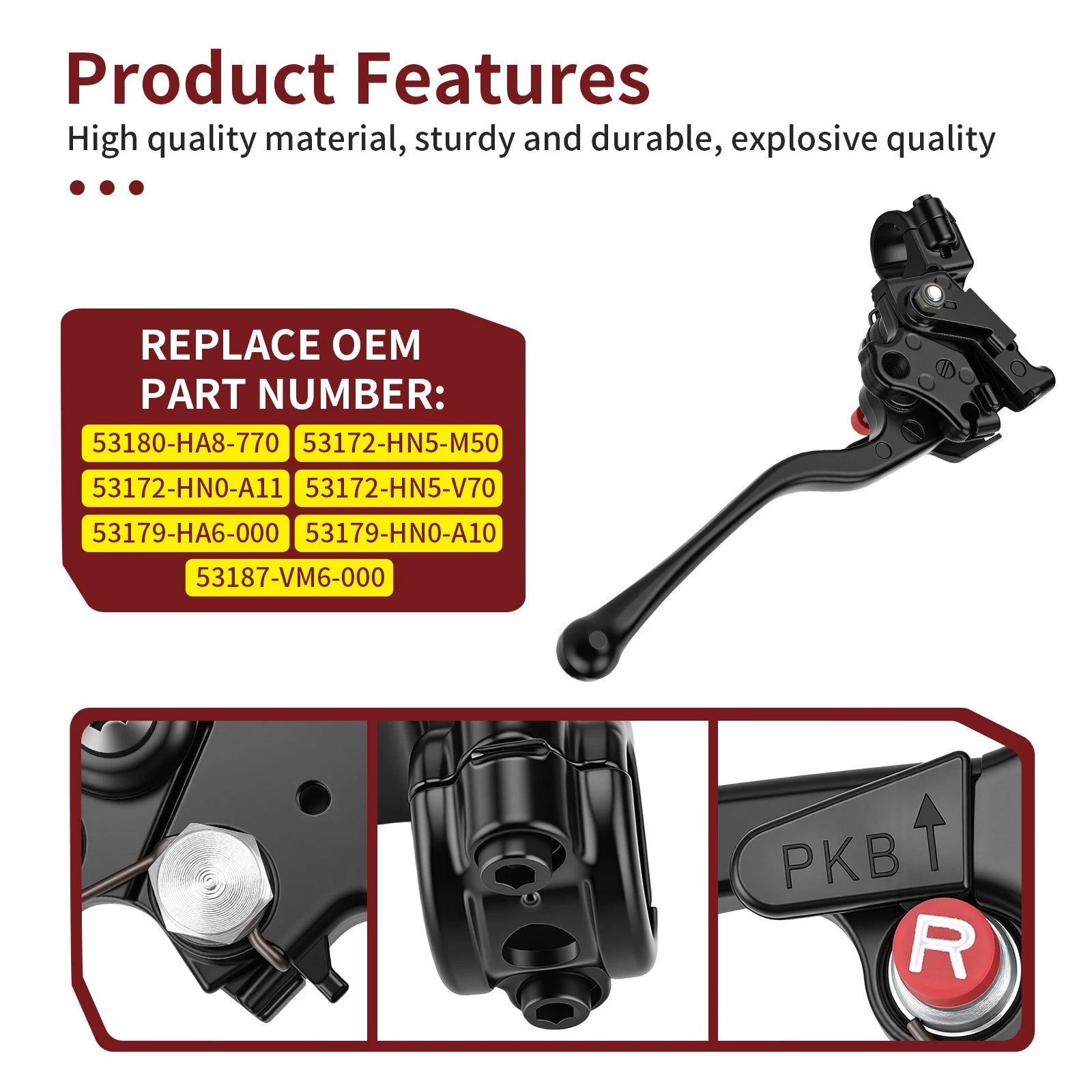Left Hand Rear Brake Lever for Honda Recon 250, Rancher 350, 420, Foreman 450, 500 (2000–2023)