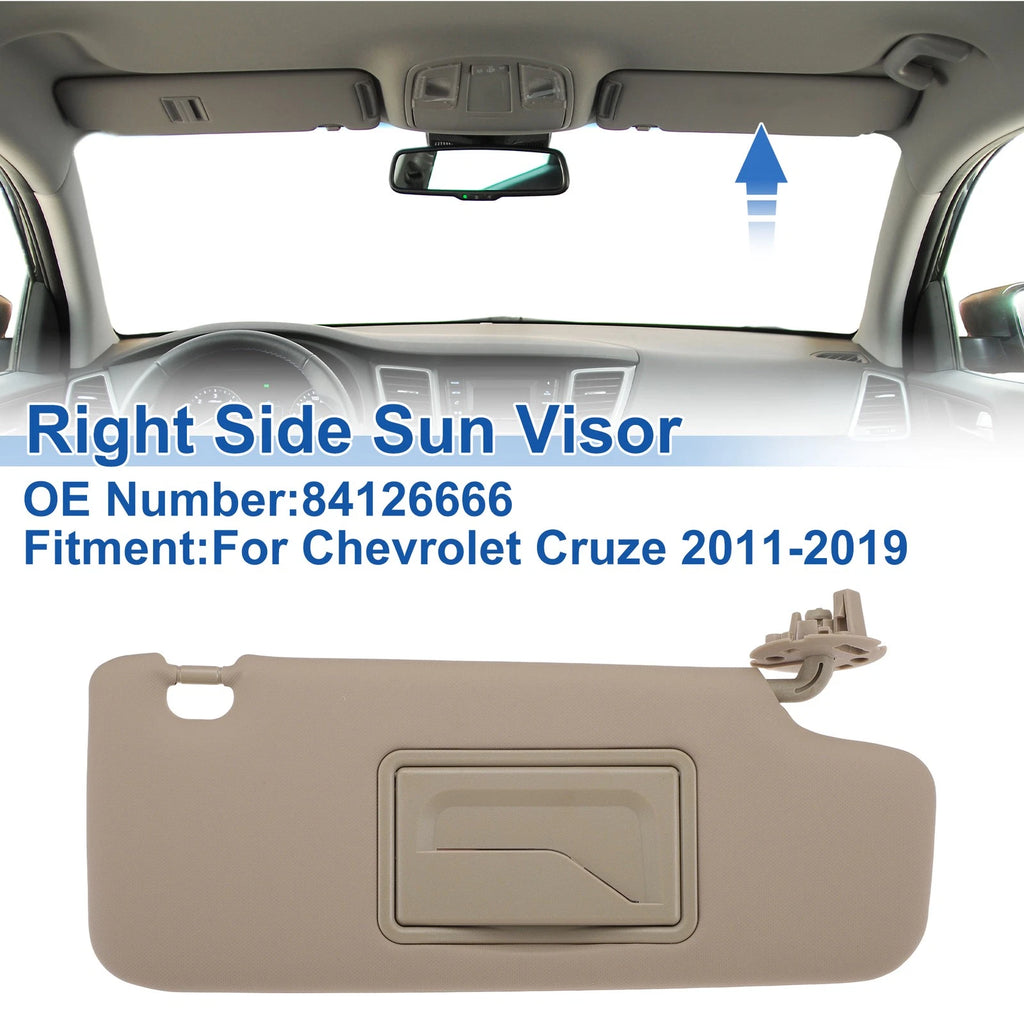 Right Side Sun Visor Replacement for Chevrolet Cruze 2011–2019 Beige