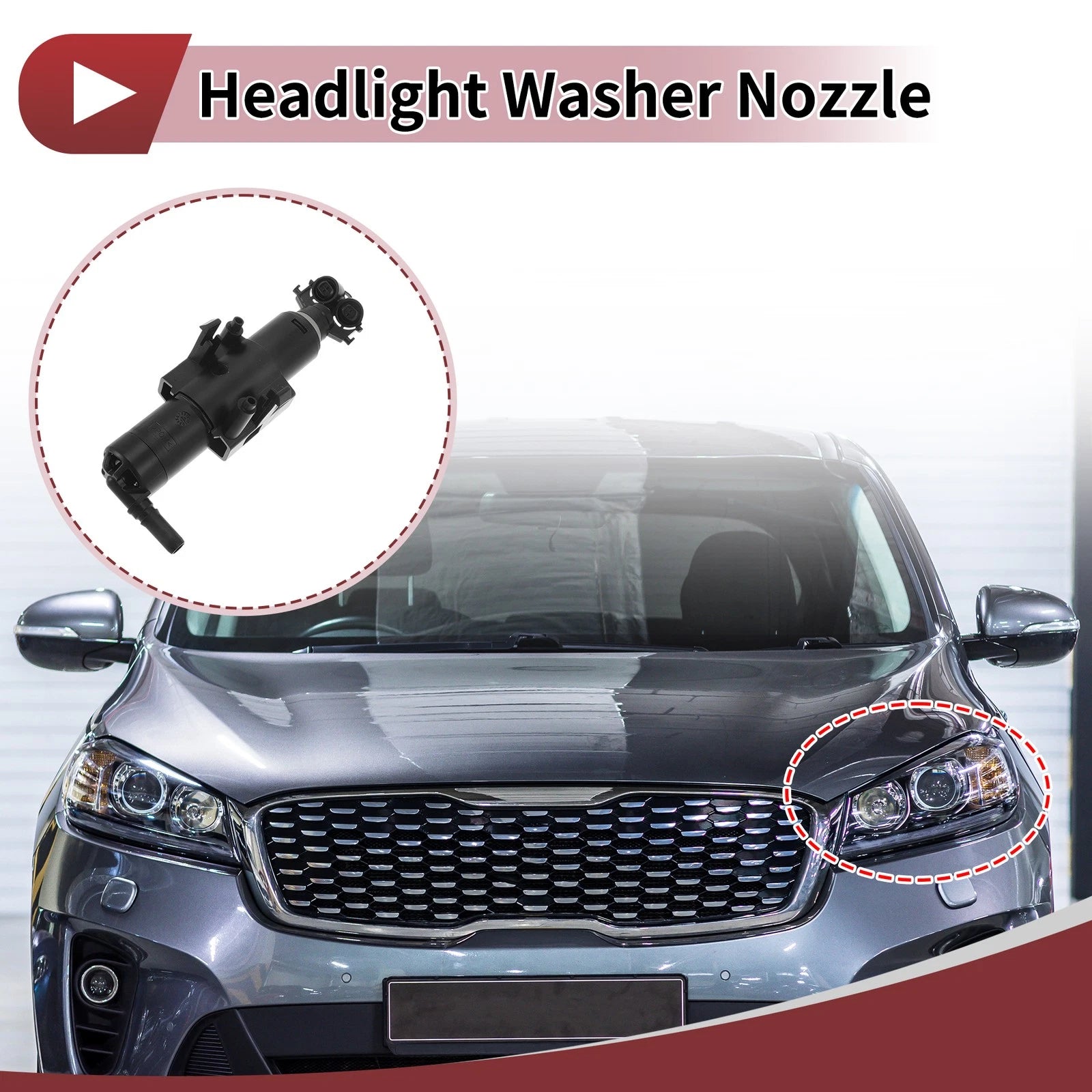 Front Driver Side Headlight Washer Nozzle for Ford Kuga (2017–2019) No.GV4113L015A E