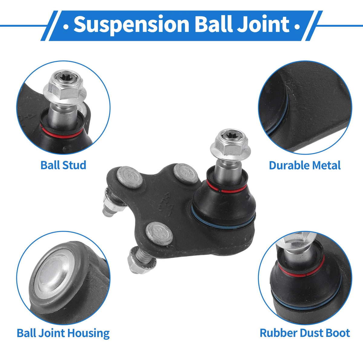 2X Front Lower Ball Joints for Skoda Fabia (2005–2014) No. 6R0407365A/6R0407366A