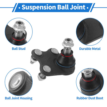 2X Front Lower Ball Joints for Skoda Fabia (2005–2014) No. 6R0407365A/6R0407366A