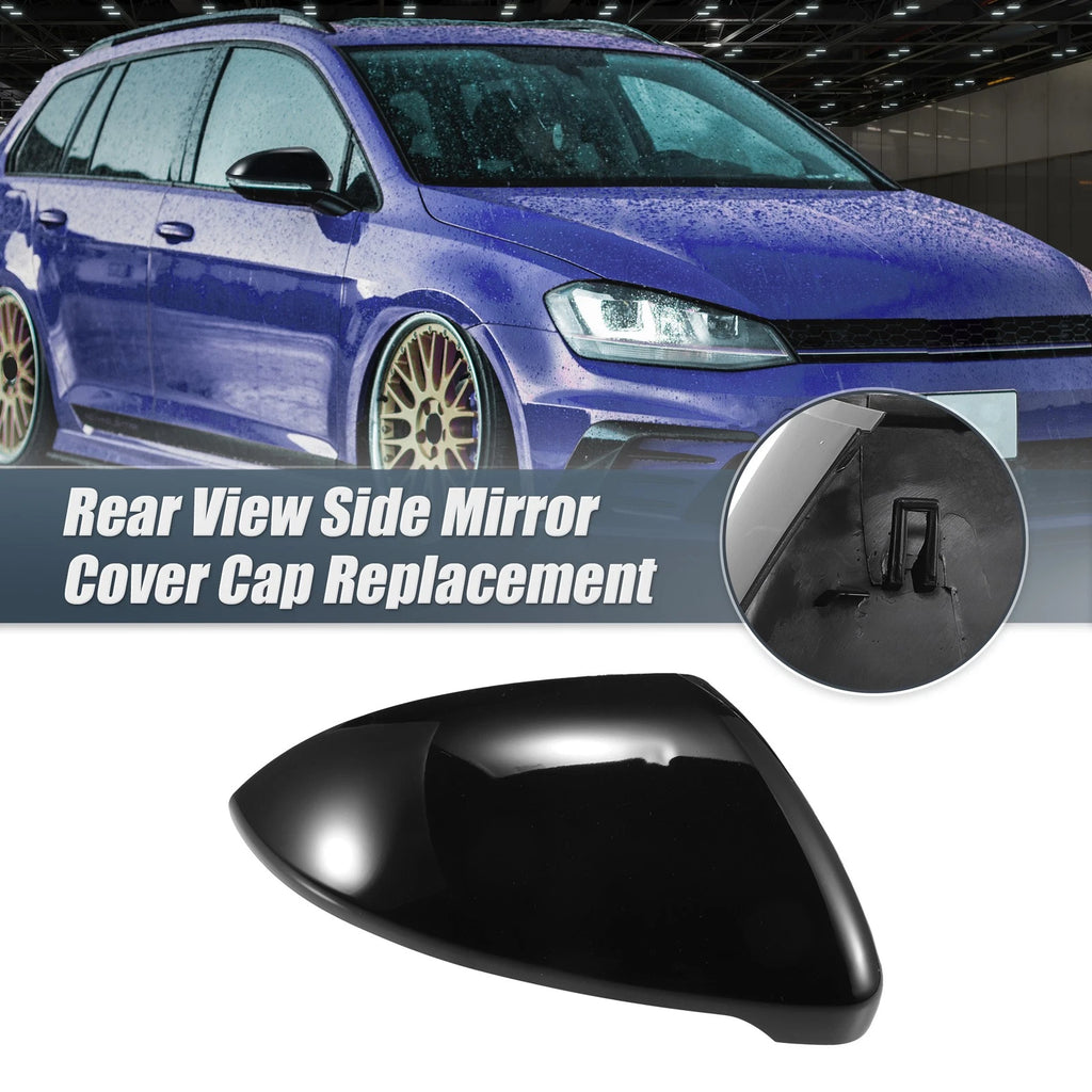 Right Mirror Cover Cap Replacement Gloss Black for Volkswagen Golf MK7 (2015–2021)
