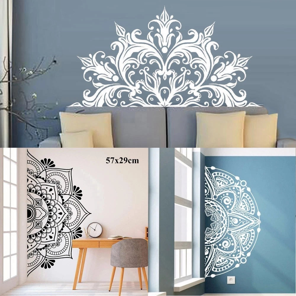Mandala Half Wall Sticker Decoration - Waterproof, Non-Toxic