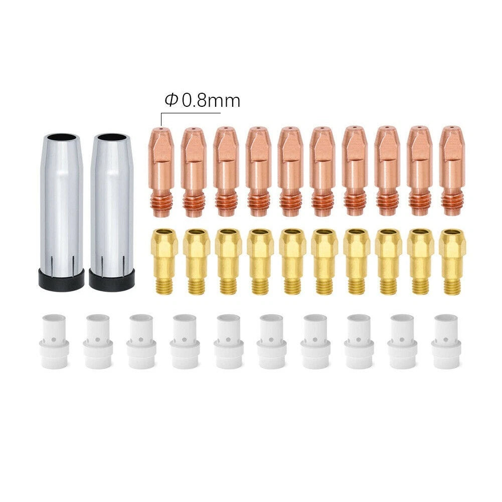 32 Pcs 0.8mm Gas Nozzle Tips for Binzel M8 MB36KD