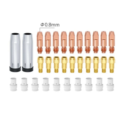 32 Pcs 0.8mm Gas Nozzle Tips for Binzel M8 MB36KD