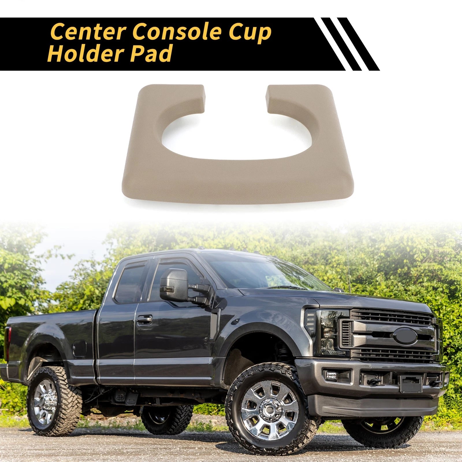 Center Console Cup Holder Pad for Ford F-150 (2004–2014) Brown