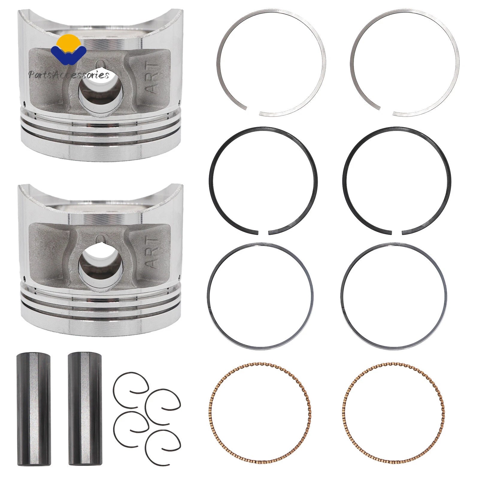2 Pcs Crankshaft Engine Piston for Yamaha XV750 (1981–1983, 1988–1997)