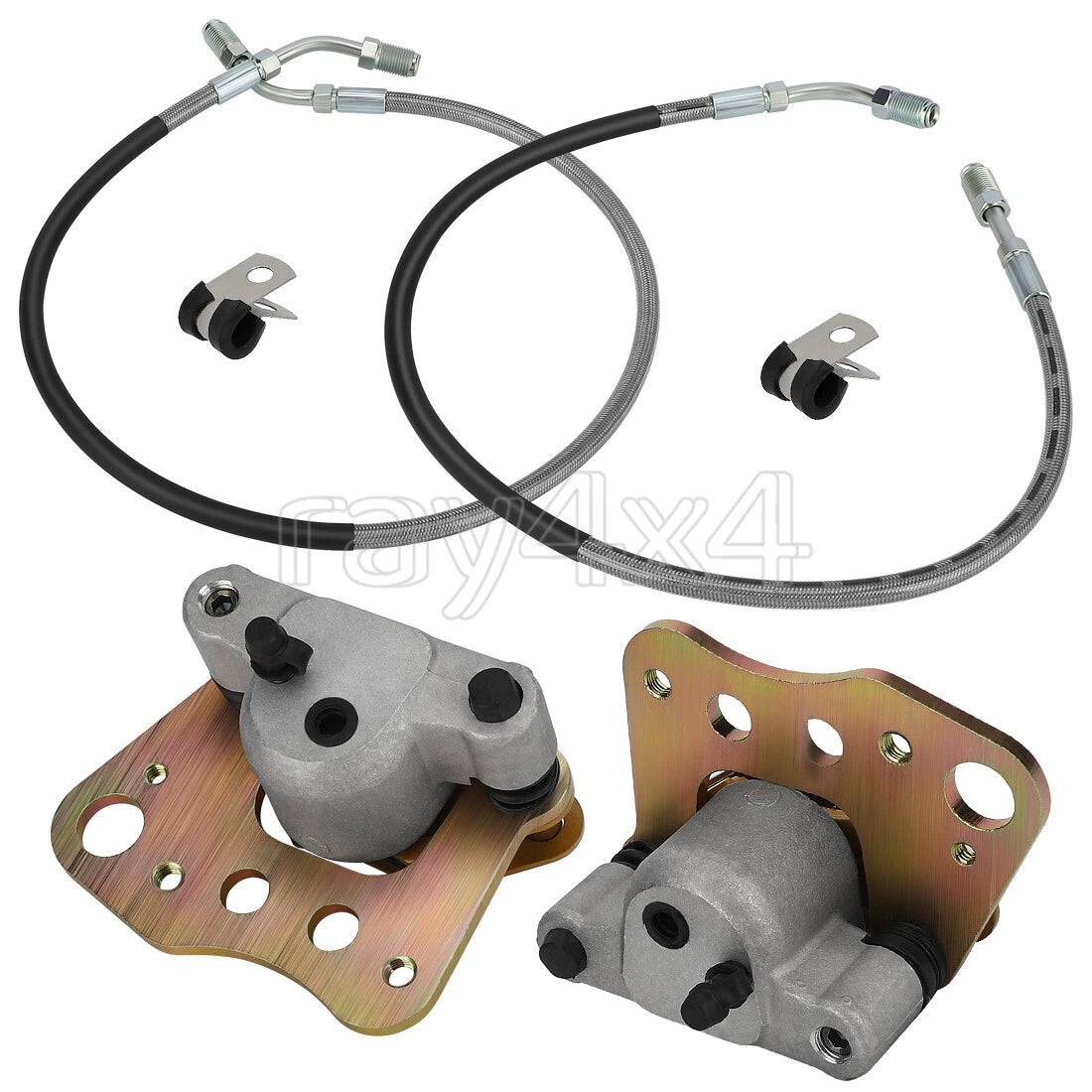 Front Brake Calipers Pads with Hose Lines for Polaris Diesel 455 Xpedition (2000)