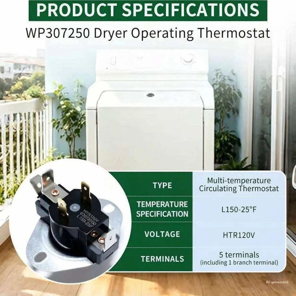 Dryer Thermostat for WP307250 (High Temperature Resistance)