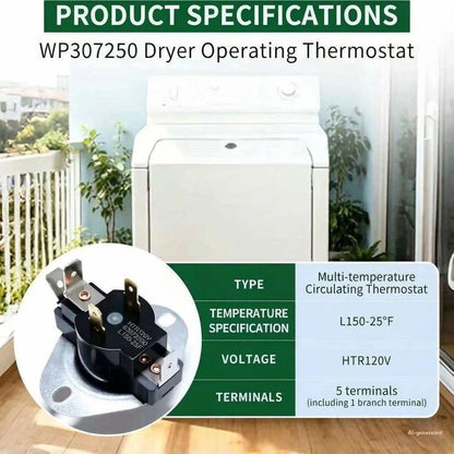 Dryer Thermostat for WP307250 (High Temperature Resistance)