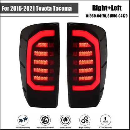 Pair Tail Lights for Toyota Tacoma (2016–2021) Outer Rear Lamps LH+RH LED Red