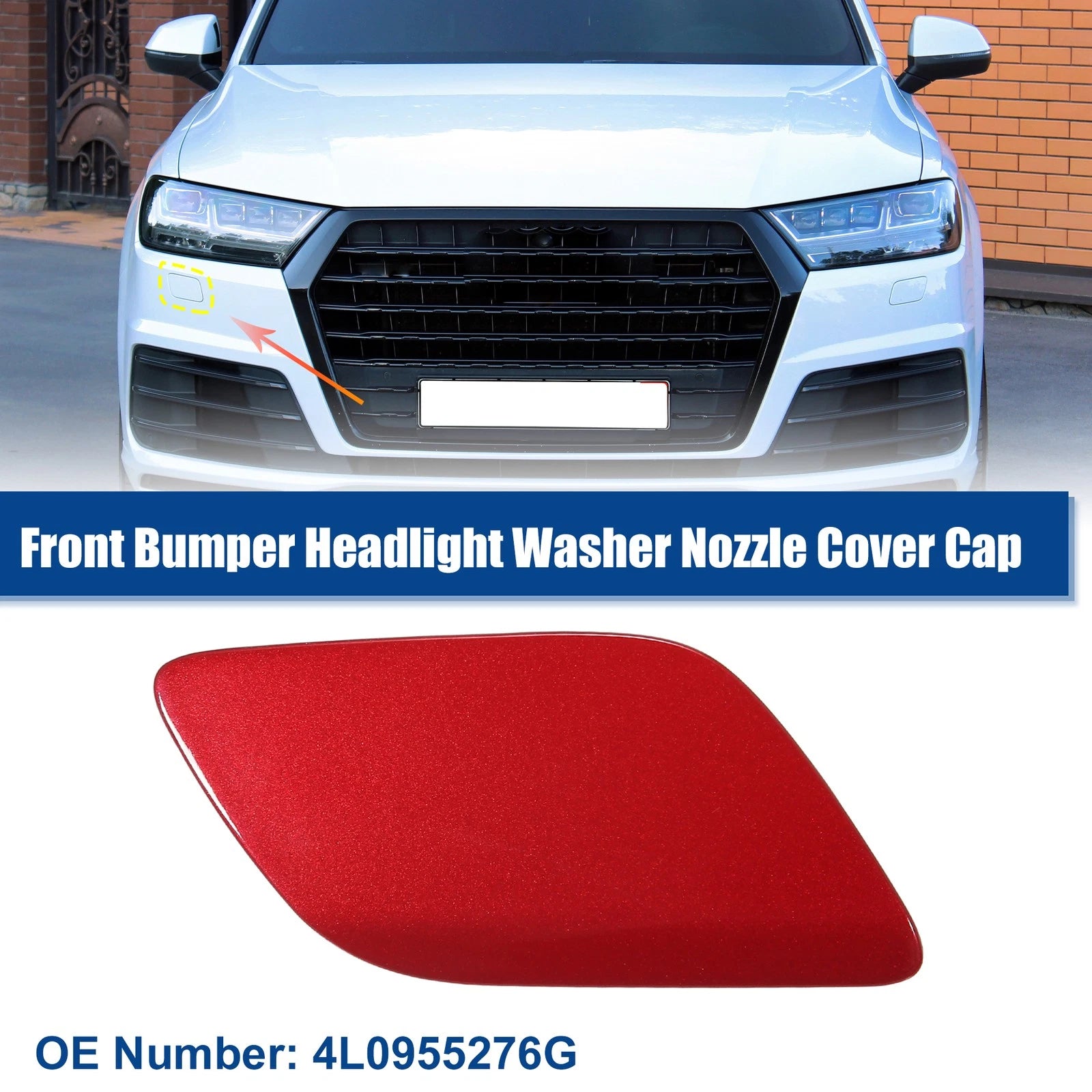 Front Right Headlight Washer Nozzle Cover Cap Replacement for Audi Q7 (2007–2015)