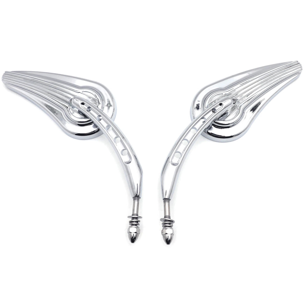 Chrome Raindrop Side Mirrors for Harley Wide Glide, Switchback, CVO, Street Glide (T)