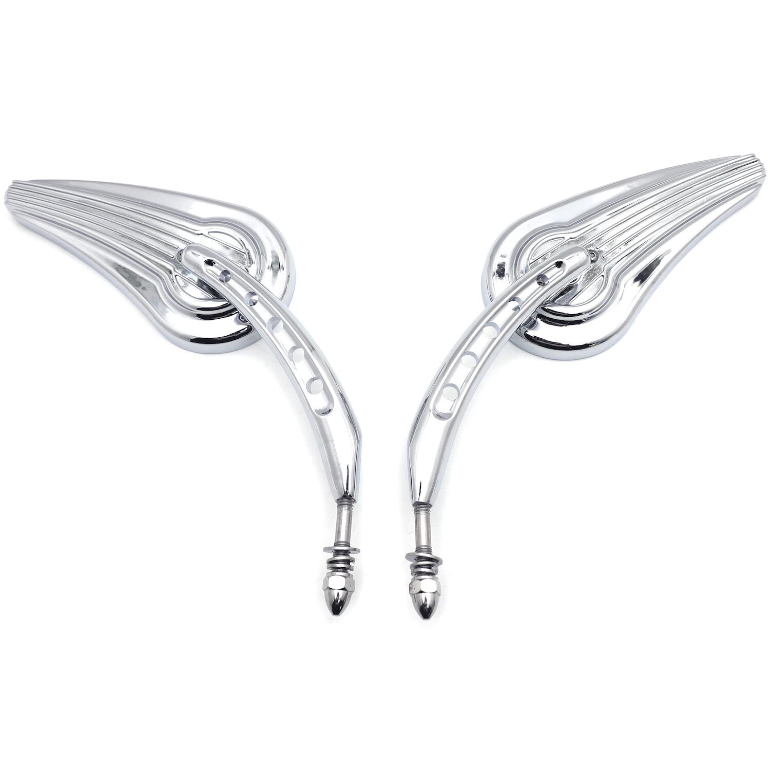 Chrome Raindrop Side Mirrors for Harley Wide Glide, Switchback, CVO, Street Glide (T)