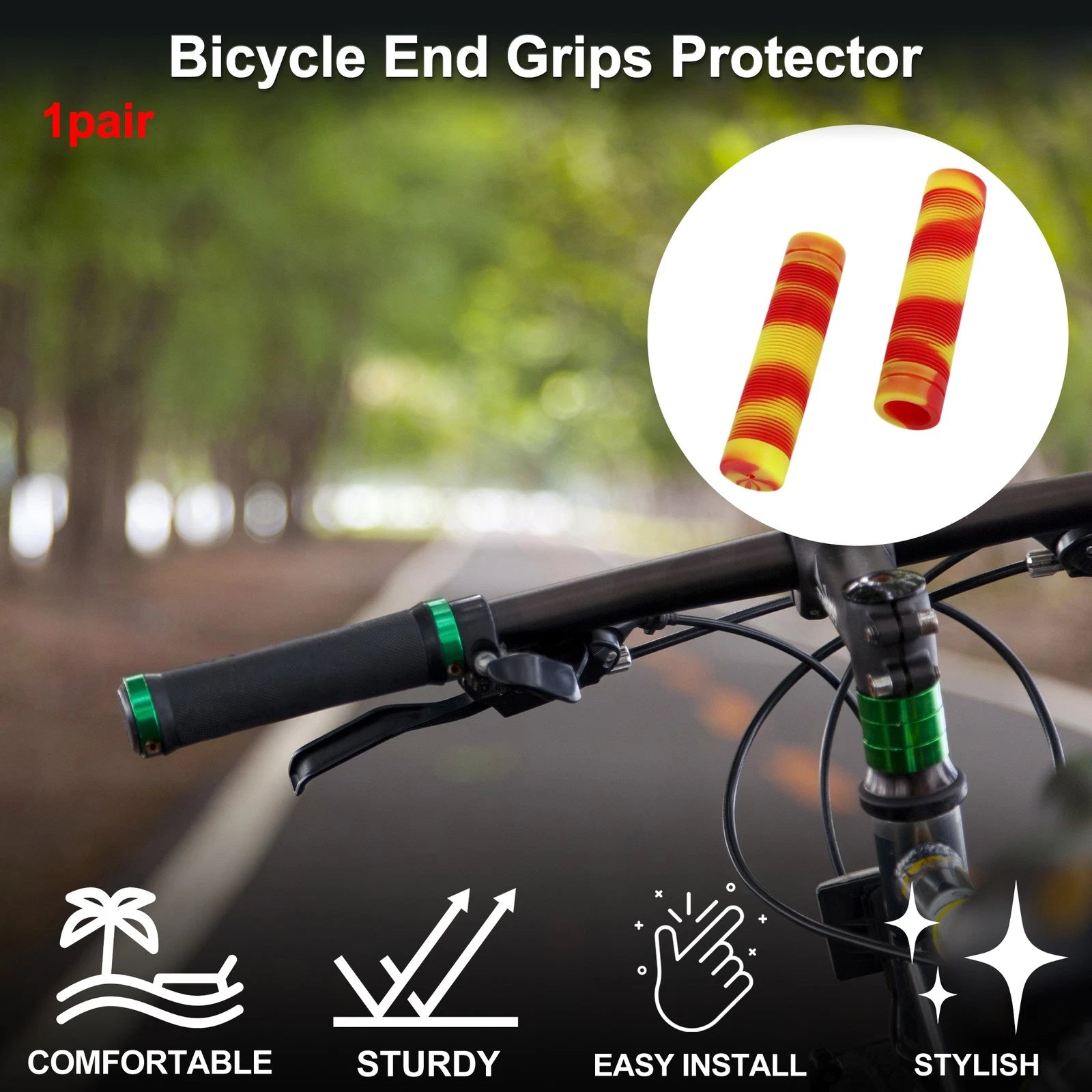 Bike Handlebar Grip Covers 125mm Soft End Grips Protector for MTB Pair