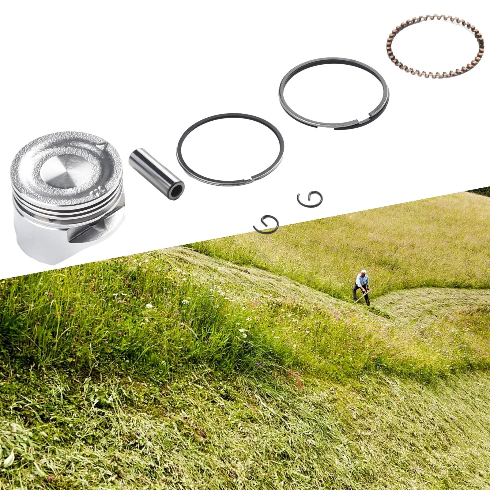 39MM Piston Kit for Honda GX35 GX35NT HHT35S (Engine Replacement)