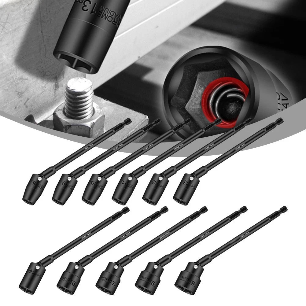 Hex Shank Wrench Socket Head Adapter H8 H19 for Universal Use (150mm)