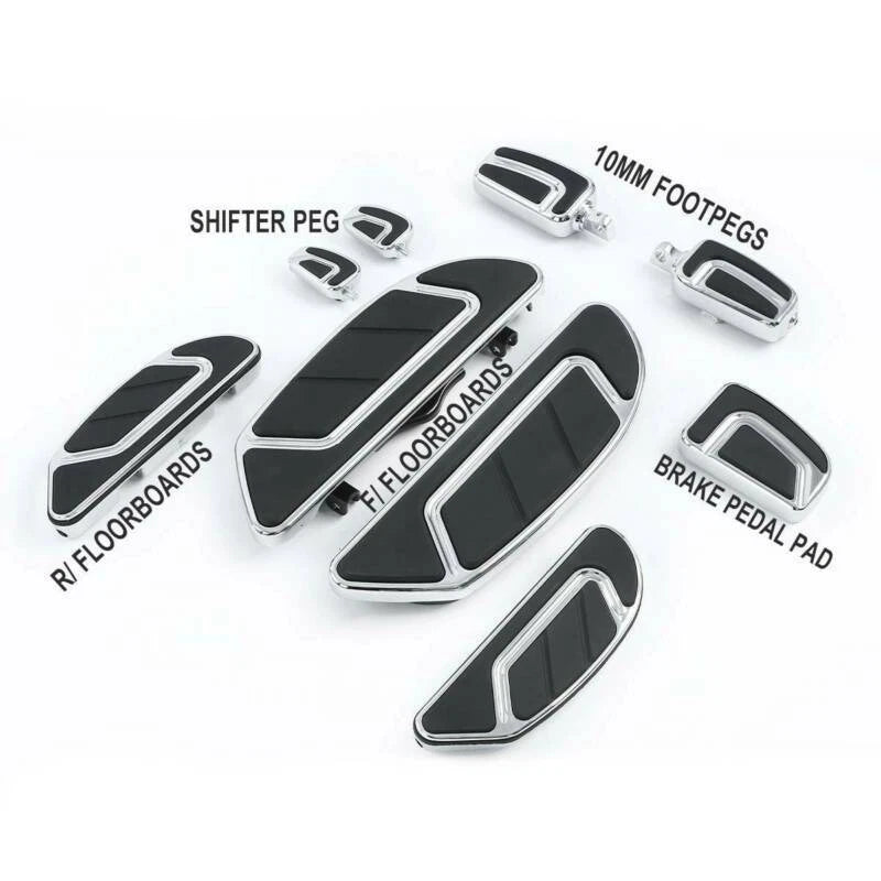 Chrome Floorboard Brake Pedal Shift Pegs for Harley Touring Road Glide (1986–Present)