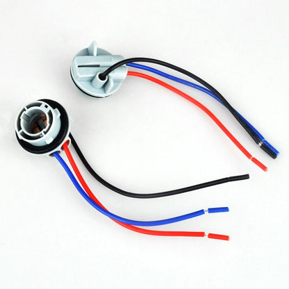 2X 1157 LED Stop Brake Turn Light Bulb Socket Pigtail for Universal