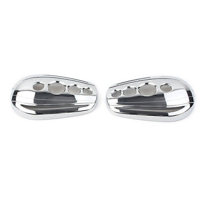 1 Pair Chrome Oval Rear View Mirrors Cover Cap for Harley Dyna Softail Sportster