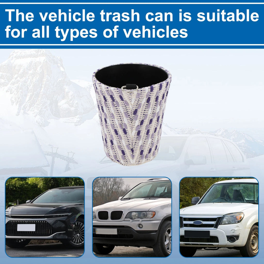 Car Trash Can Oval Fabric Garbage Bag for Universal Use (1 Pc)