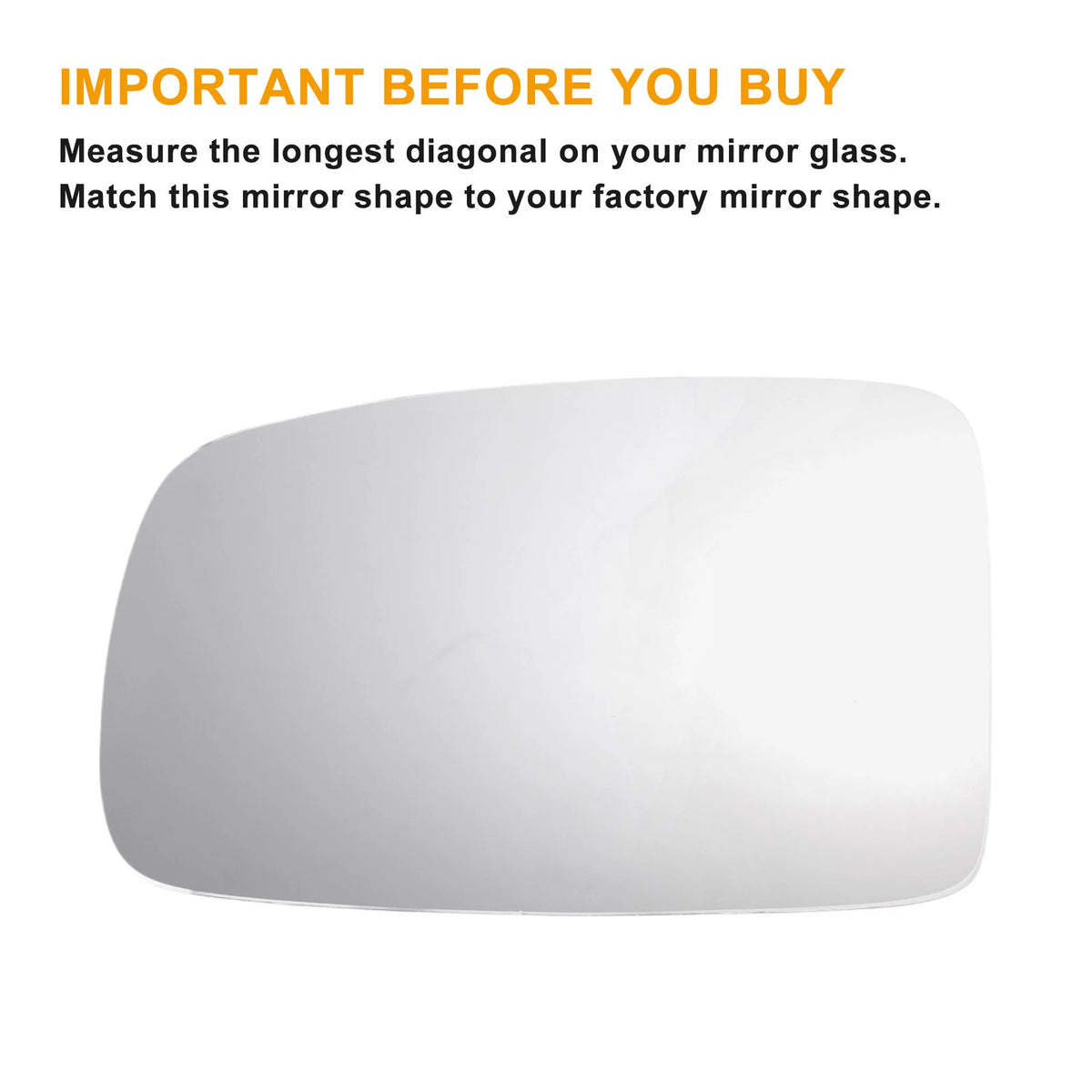 Left Side White Convex Mirror Glass for Fiat Panda