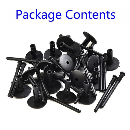 Set of 10 Black Plastic Blind Rivets for Wheel Arches Side Skirts Sill