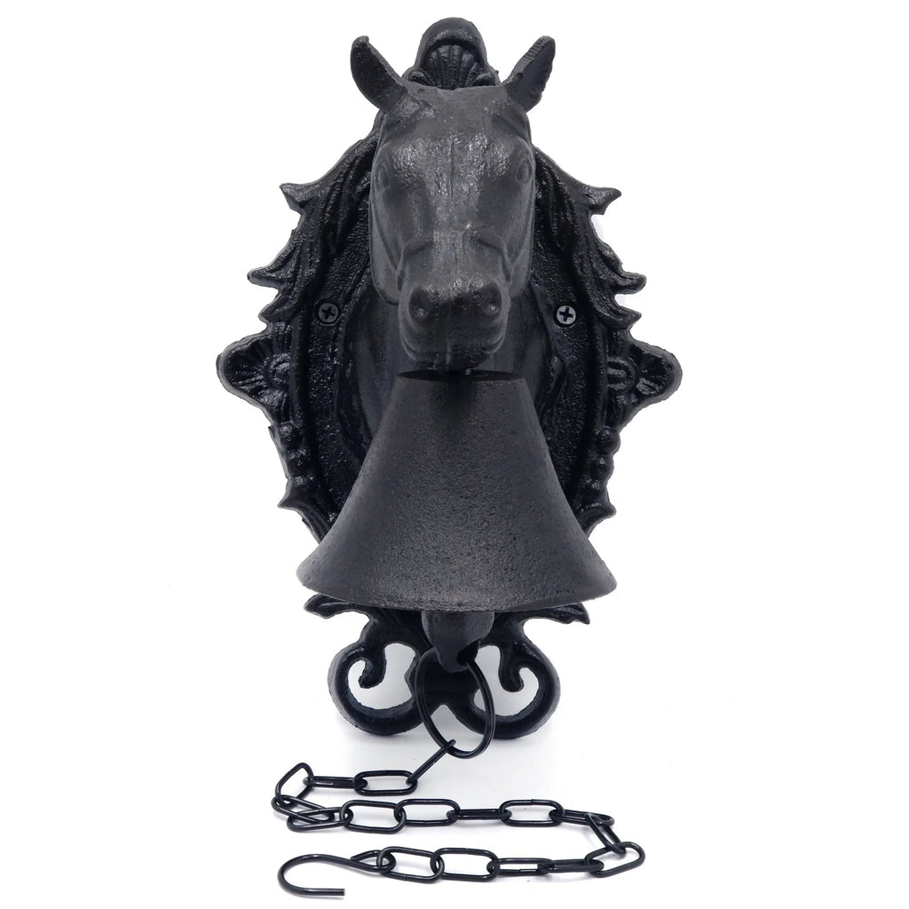 Horse Head Dinner Bell for Ranch House Front Door