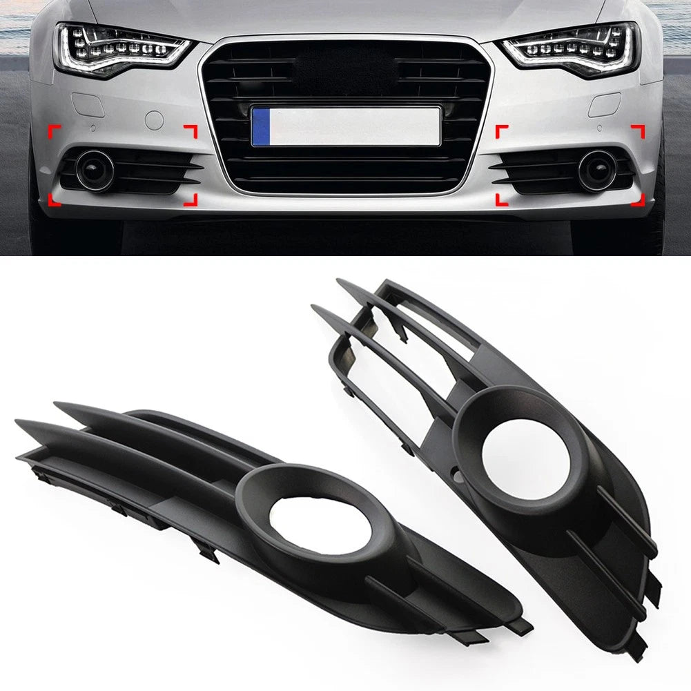 2X Front Bumper Fog Light Grille for Audi A6 C7 (2012–2015) 4G0807682G 4G0807681A