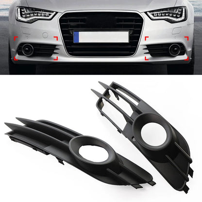 2X Front Bumper Fog Light Grille for Audi A6 C7 (2012–2015) 4G0807682G 4G0807681A
