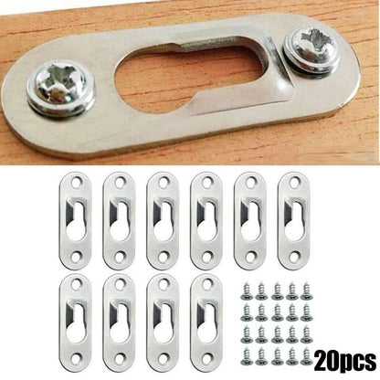 20Pcs Silver Hooks for Mounting Shelves, Cabinets, Pictures, Signs