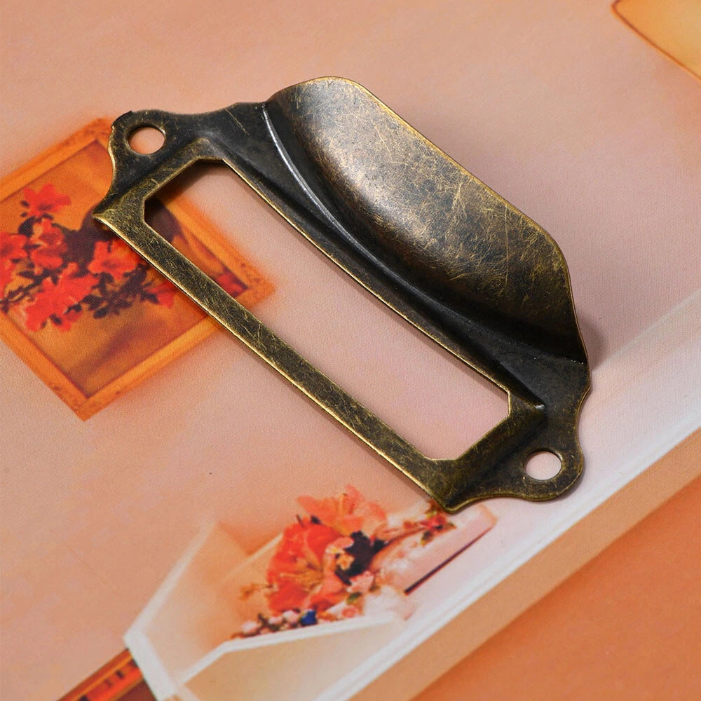 Set of 6 Drawer Cabinet Frame Label Tag Pull Handles