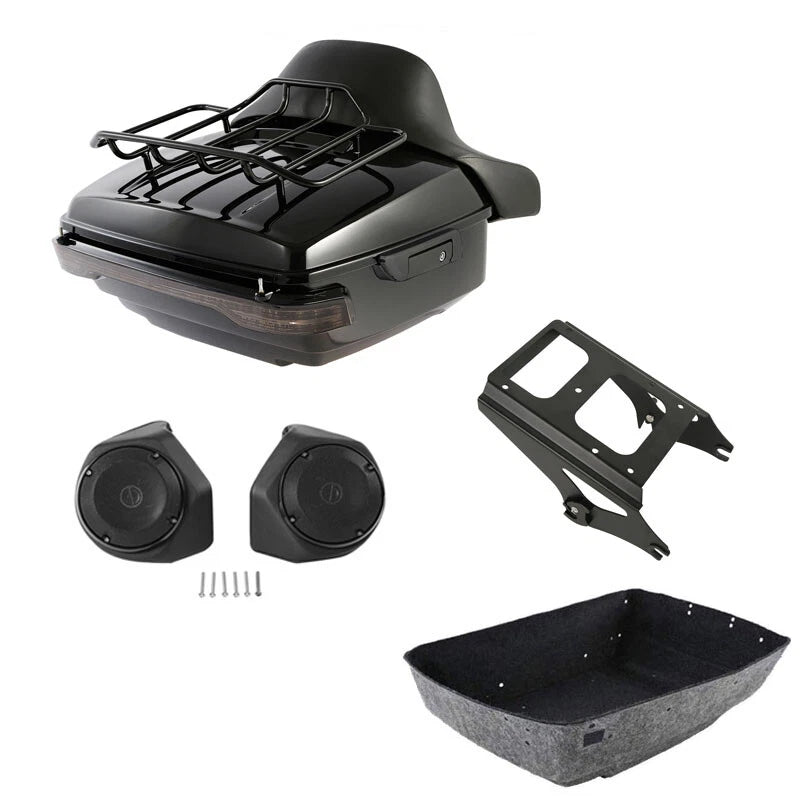 Trunk Pad Mount Rack Light Speakers for Harley Touring (2009–2013)