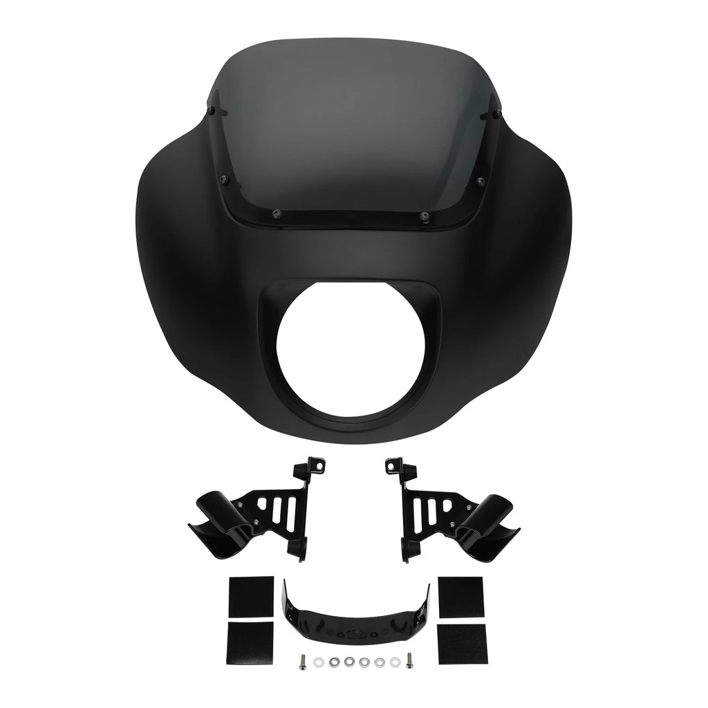 Headlight Fairing with Bracket for Harley Softail FXST FXBBS (2018–2025) Black Denim