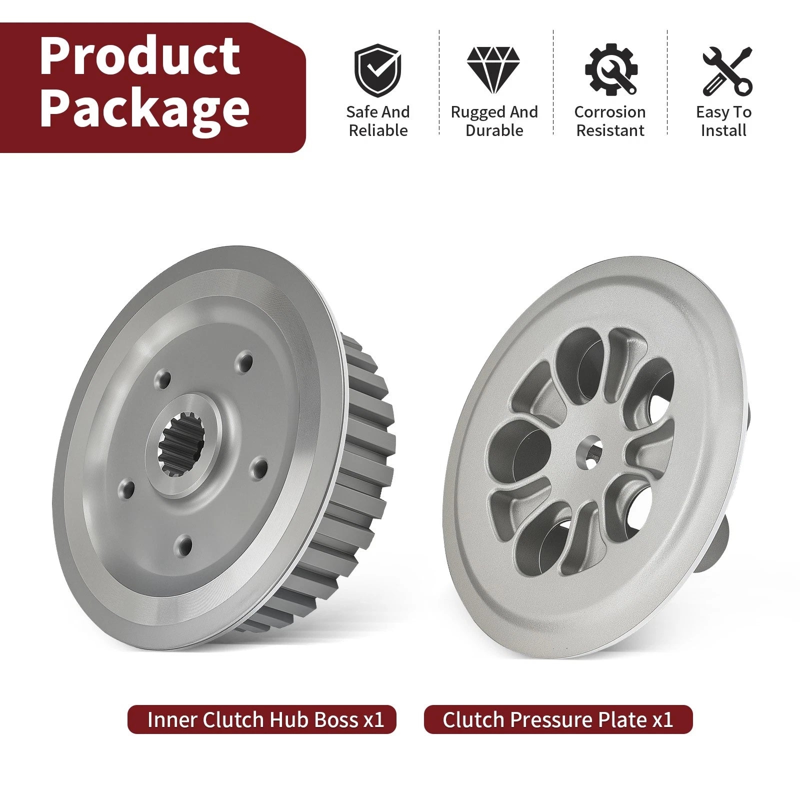Clutch Pressure Plate + Inner Hub Boss for Yamaha YZ125X (2020–2024) 5HD-16351-00-00