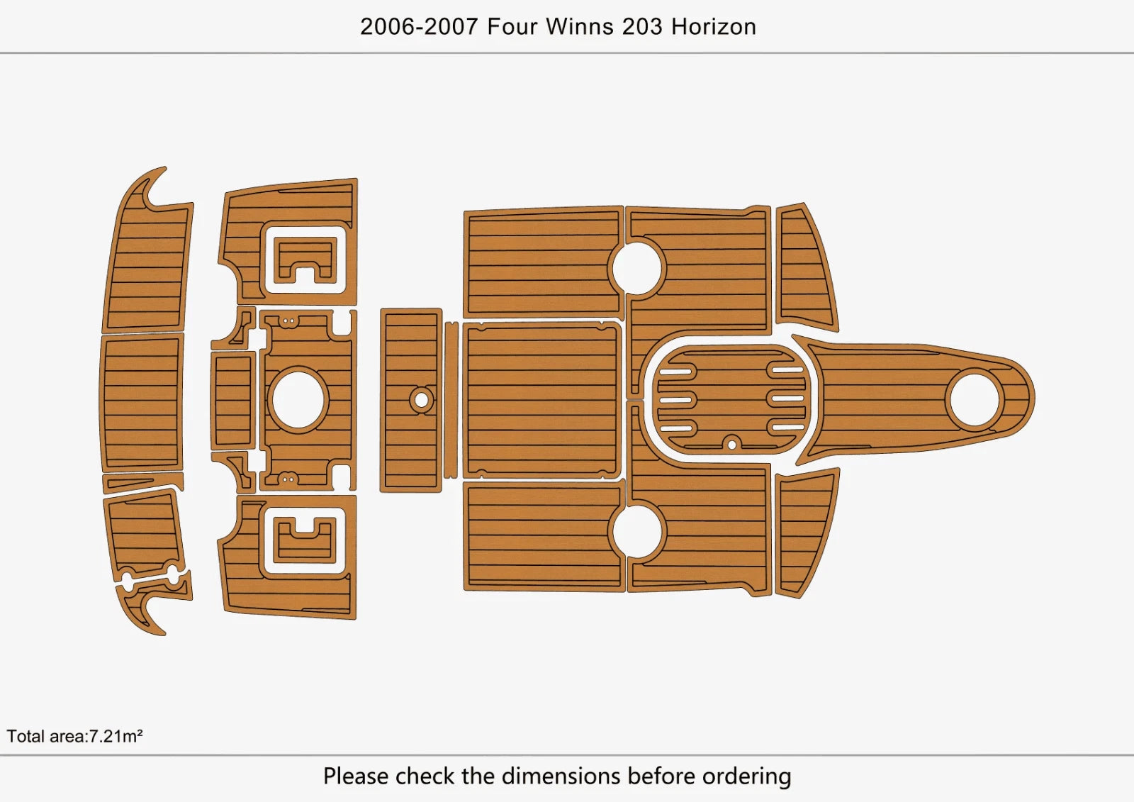 EVA Foam Teak Deck Pads for Four Winns 203 Horizon (2006)