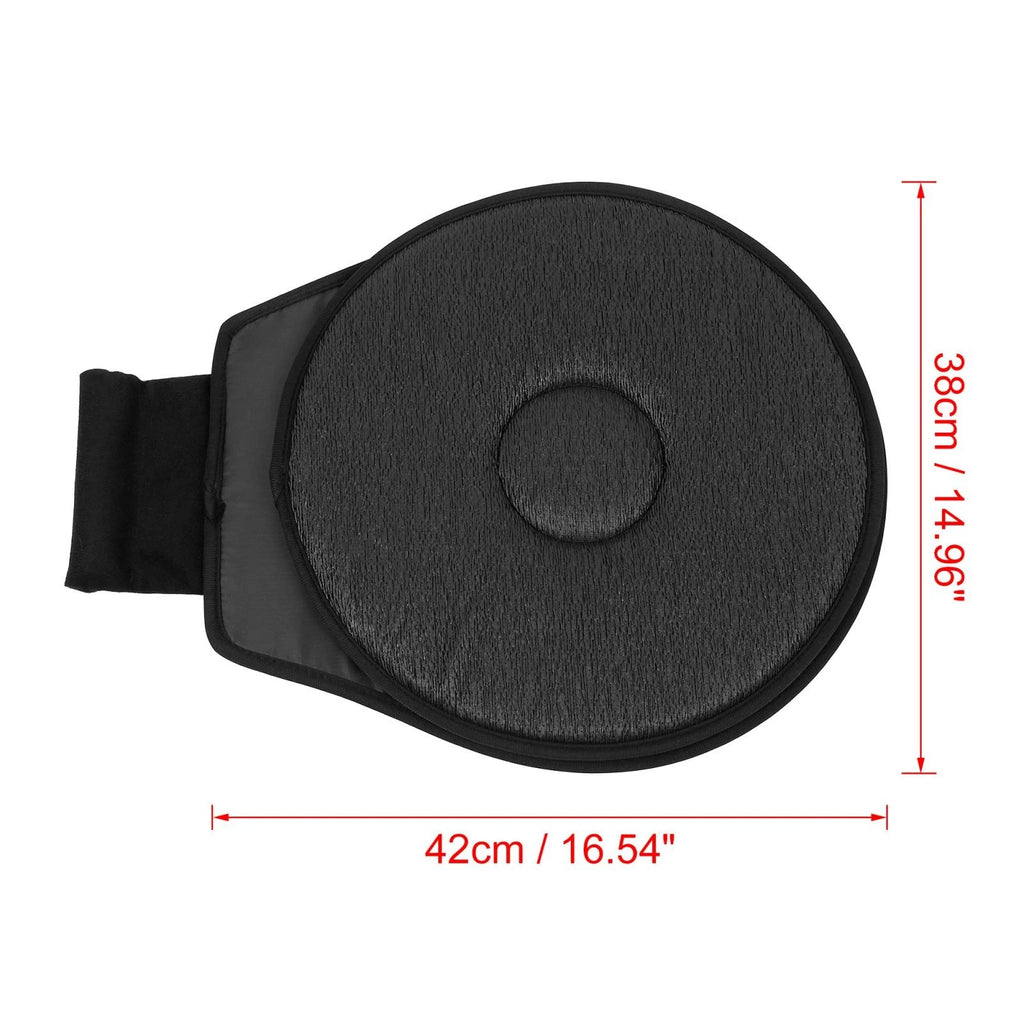Car Seat Cushion for Universal Fit (Rotating, Thin, Black)