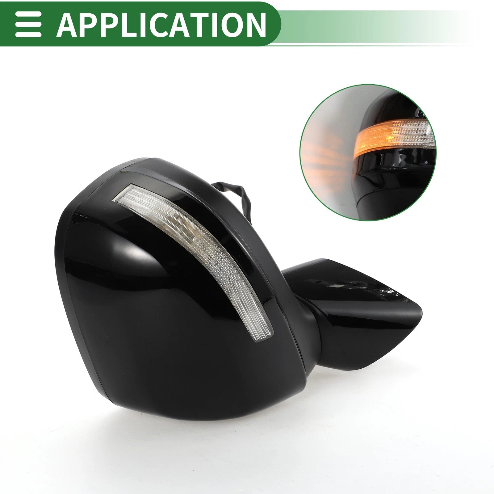 Right Side Door Mirror for Honda Civic (Manual Folding, Gloss Black)