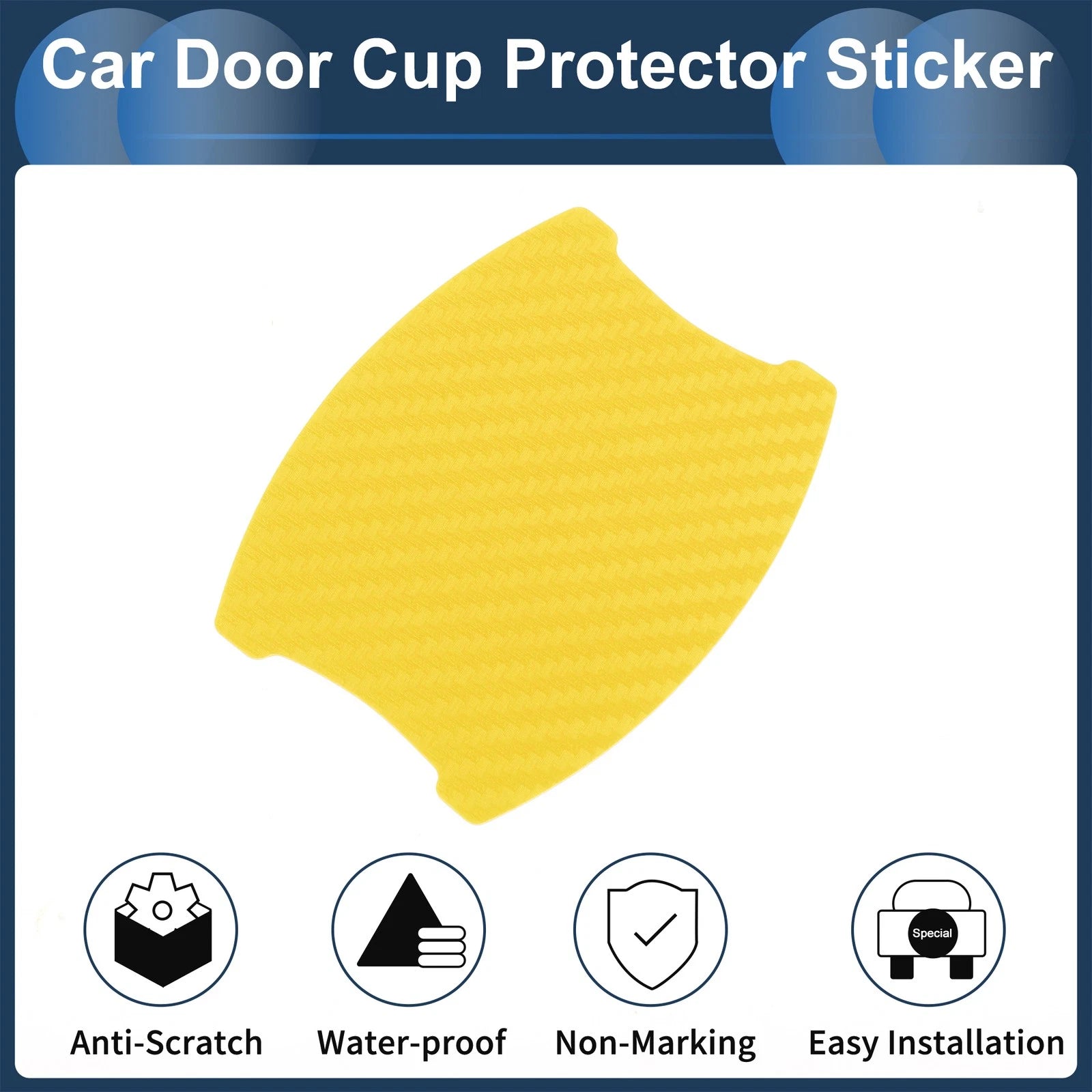 3D Car Door Handle Scratch Protector for Universal Vehicles (68x85mm)
