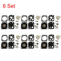 Set of 6 Carburetor Gasket Kits for Zama RB-115 C1U-W18 C1U-W18A C1U-W24