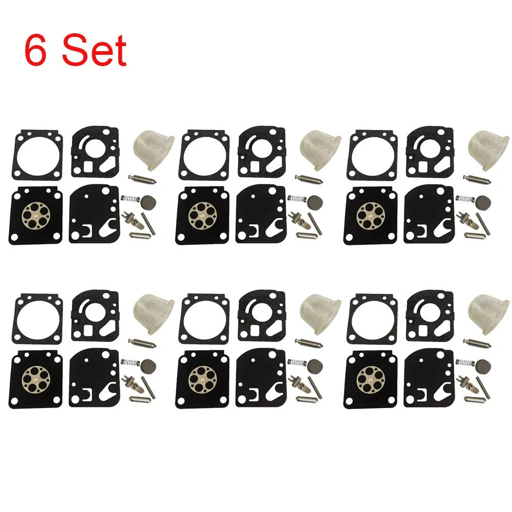 Set of 6 Carburetor Gasket Kits for Zama RB-115 C1U-W18 C1U-W18A C1U-W24