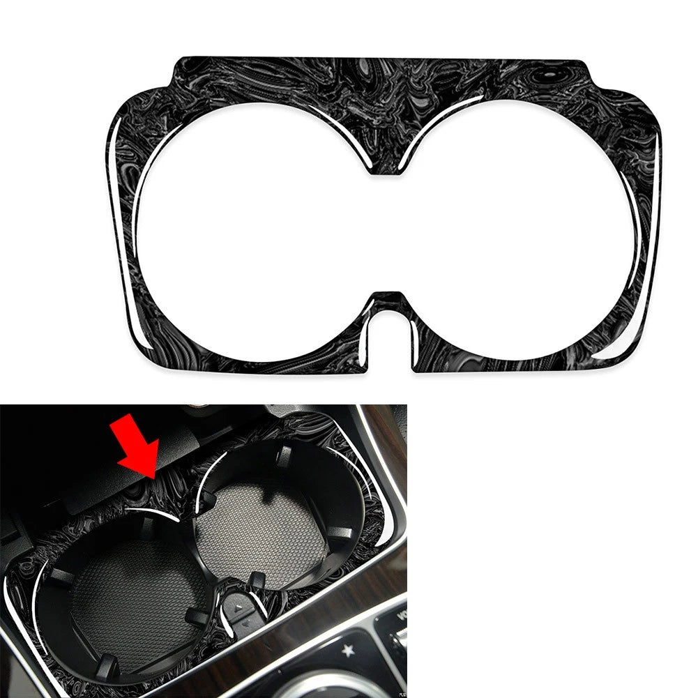 Marbling Water Cup Holder Cover Trim for Benz C GLC E Class (2015–2021)