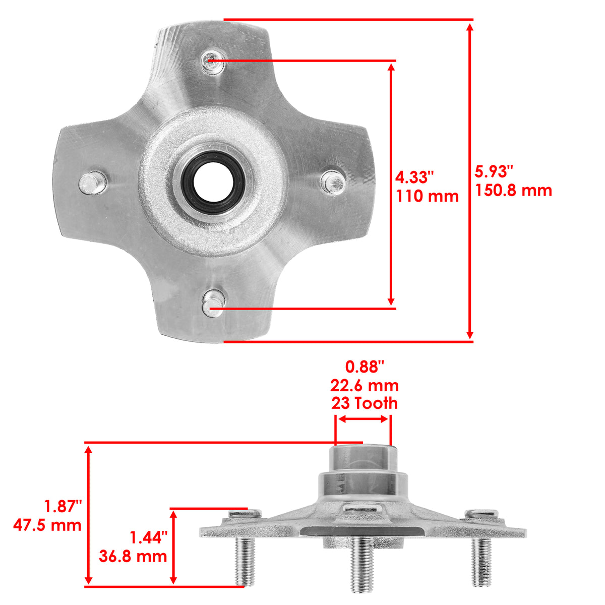 Wheel Axle Hub Rear Left for Honda Rancher 350 TRX350FM 4X4 (2000-2006)