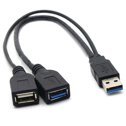 USB 3.0 Male to 2 USB Female Y Splitter Charging Cable Adapter
