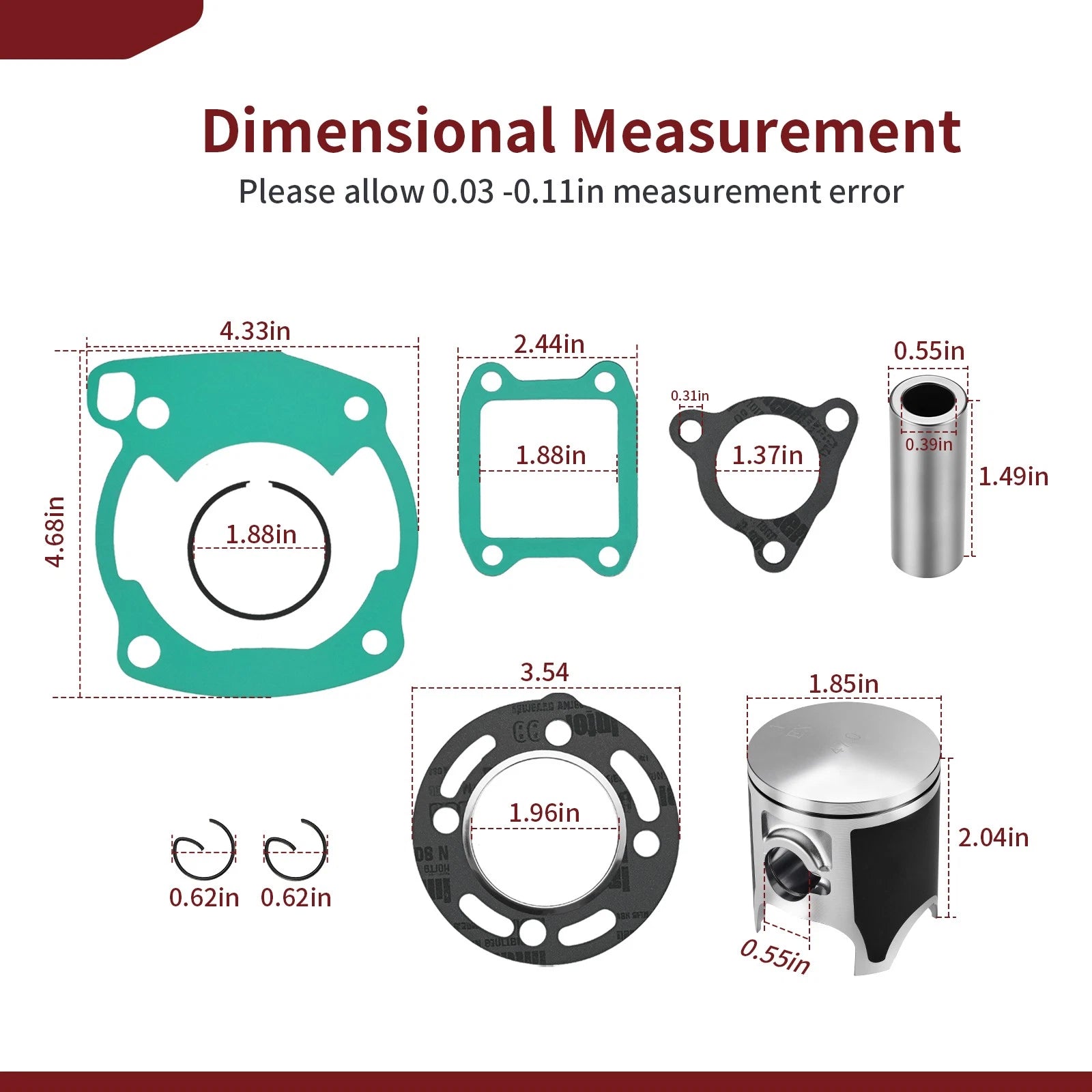 Top End Rebuild Kit 47mm Piston for Honda CR80R (1986–1991) 13120-GC4-610