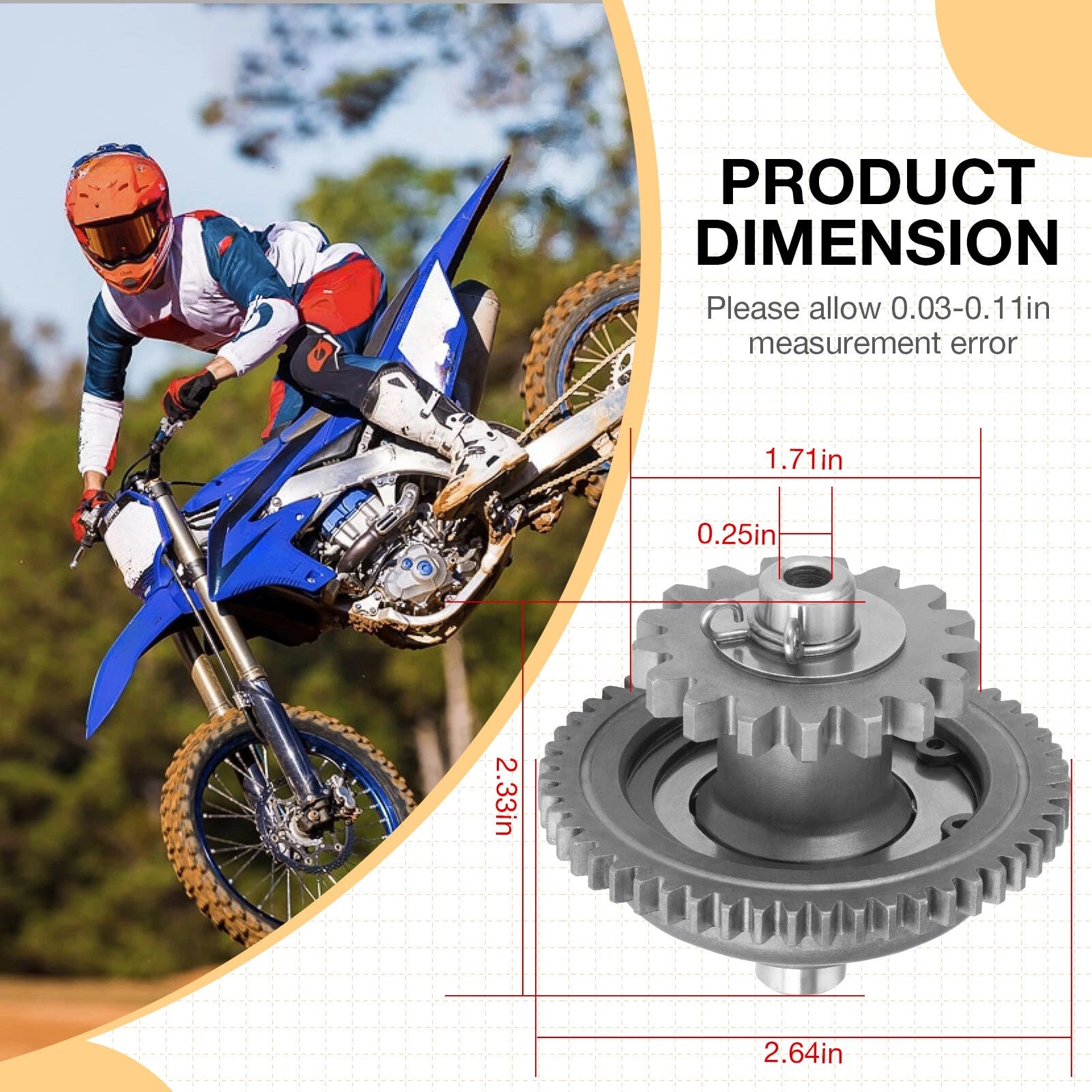 Starter Clutch Assembly for Yamaha YZ450F FX WR450F (2018–2023) BR9-15570-20-00