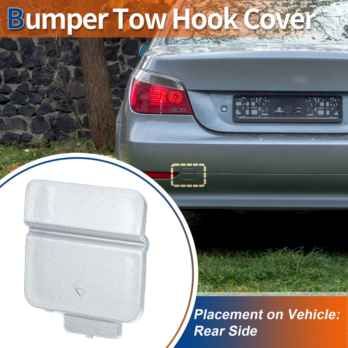 Rear Tow Hook Cover Replacement for BMW 525i 530i (2004–2010)