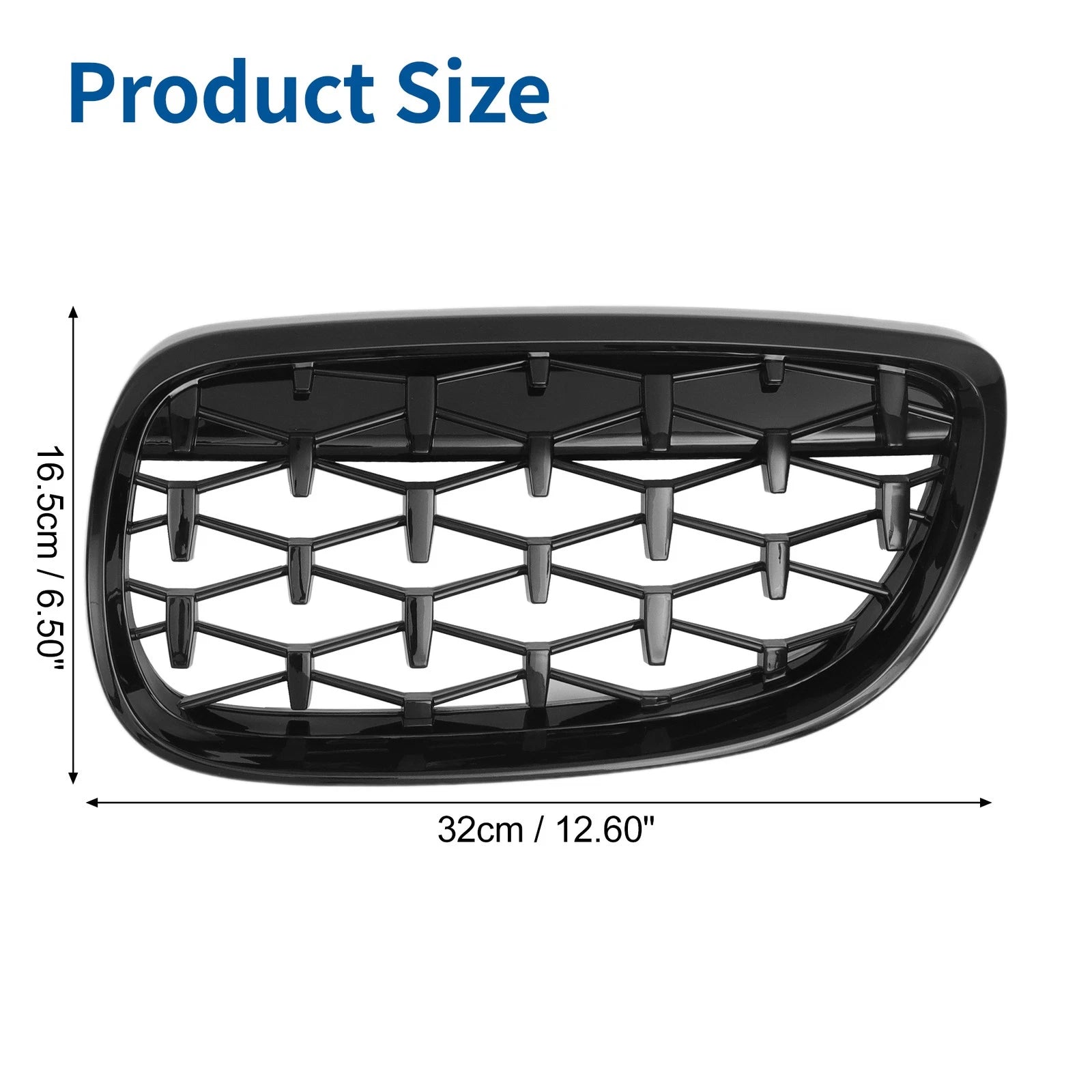 Hood Bumper Grille Pair Front Replacement for BMW 328i 335i M3 (2006–2013)
